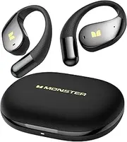 Monster Open Ear AC328 Wireless Earbuds, Open Ear Headphones 32H Playtime, Lightweight Comfort Bluetooth Earbuds, Bluetooth 6.0 Earphones Stereo Sound, Water Resistant Design for Sports, Black