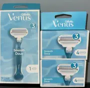 9x Gillette Venus SMOOTH 3-Blade Razor Refill Cartridges + 1x Handle