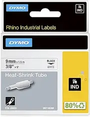 DYMO Rhino Heat-Shrink Tube, 9mm, Black/White