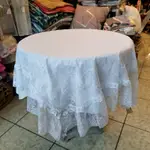 臺製純白蕾絲正方形桌巾
