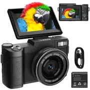 5K Digital Camera for Photography 64MP Auto-Focus Vlogging Camera with 180 Degree Flip Screen Compact Travel 18X Digital Zoom,Anti-Shake