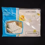 VTG JC Penney No Iron Muslin Fitted Bedsheet Size Double Yellow Floral Design