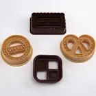 4Pcs Square Round Cookie Biscuit Cutter Set Bread Fondant Cake Mold Baking Too y