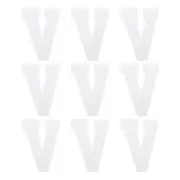 Letters V Patches White Iron-On Letters Patch for Clothing Repair 9 Pcs