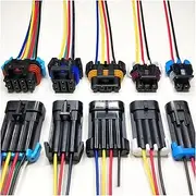 DJ7024-1.5 Water Temperature Sensor Waterproof Plug 2/3/4/6/8/10 Sedan Wiring Harness Connector Throttle Socket Wire Length 15cm CCWUTQF(4p Strip line-C,1sets)