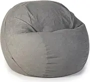 UYSOFRCV Bean Bag Chair Cover, Soft Cotton Linen Bean Bags Replacement Cover for Adults and Kids Recliner Gaming Bean Bag for Home Garden Living Room, Without Filling,Dark Gray,4Ft