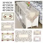 Table Runner Embroidered Floral Lace Fabric Translucent Gauze Table Cloth