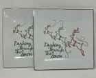 St. Nicholas Square Dashing Through The Snow Set of 2 Square Dinner Plates