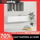 TV cabinet white engineered wood 120x30x30 cm storage drop-down doors 1490