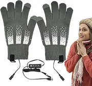[Generic] Heated Gloves | Winter Hand Warmer USB Gloves - 3 Levels Thermal Ski Gloves, Removable Winter Touchscreen Heated Gloves for Cycling, Driving, Hiking