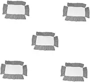 Totority 5pcs Toddler Bed Covers Cotton Fitted Sheet Skirt Neutral Pompoms Quick Setup Easy Storage