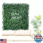 Grass Wall Panels 12 Pcs 20"x20" Boxwood Wall Greenery Wall Backdrop, Artific