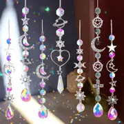 7Pcs Crystals Wind Chime Prism Sun Catchers Decor Garden Hanging Pendant Decor