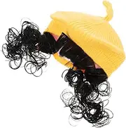 [SAFIGLE] Knitted Hat Double Ponytail Wig Hat Newborn Hats Crochet Hat Cute Hats for Sun Hat Wig Knitted Hat ' Clothing Wig Hat Fabric Yellow