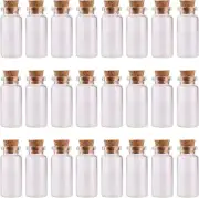24PCS 10Ml Glass Bottles Cork Stoppers DIY Decoration Mini Glass Vials Cork Mess