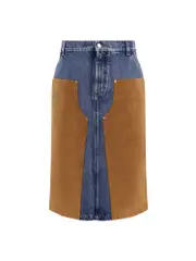 [Stella Mccartney] Stella Mccartney-Denim Skirt With Suede Inserts-Donna M