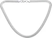 [Bling Jewelry] Wide Herringbone Flat Snake Flexible Chain Necklace Strong For Women For Men Necklace Silver Tone Stainless Steel 20 Inch