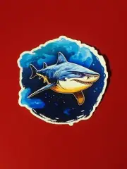 Shark In Space Sticker High Quality Free Shipping