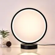Small Modern Bedside Table Lamp, LED Round Bedside Night Light, 3 Color Temperatures and 10 Brightness Levels, 7.87'' Desk Lamp for Bedroom, Living Room, Reading Lamp, Home Decoration, White