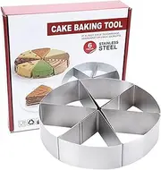 Cake Portion Maker | Pizza Cutter Tool,Round Pancake Cutting Tool 6-Grid, Stainless Steel Pie Divider for Home Baking