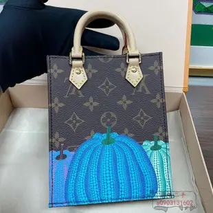 義大利製二手LV 路易威登 LV x YK Petit Sac Plat 草間彌生 南瓜 琴譜包 托特包 斜挎包