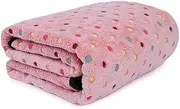 PAWZ Road Pet Dog Blanket Fluffy Fleece Fabric Soft and Cute Warm Dot Print Blanket Throw Washable for Cats and Dogs Pink XL:200 * 150cm