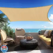 SHADESPEARE 16' x 20' Sand Rectangle Sun Shade Sail Canopy Durable Fabric UV