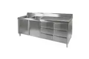 DSC-2100L-H KITCHEN TIDY CABINET WITH COMCHEF Double LEFT SINKS - MODULAR SYSTEMS