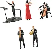5 Pieces Musicians Figures 1/64 Scale Micro Landscape Miniature People Figurines