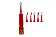 Kids Electric Toothbrushes Sonic Toothbrush Cute Cartoon Teeth Whitening Toothbrush Soft Bristle-Red