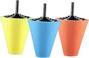 3Pcs Cone Shaped Polishing Sponge Pad Buffing Tool for Car Care for Waxing Polishing Sealing Includes Pads for Detail Finishing