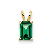 14K Yellow Gold 6x4mm Emerald Cut Mount St. Helens pendant