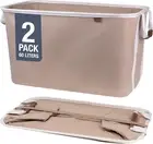 Collapsible Laundry Basket Hamper - LUXE Mocha 2-Pack 60L - Space Saving Storage
