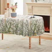 Spring Summer Tablecloth 60X84 Inch Oval, Wild Flowers Floral Table Cover