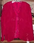 NWT Fe Zandi Couture Beverly Hills Red Cut Out Jacket Size 14
