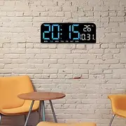 Digital Alarm Clock Adjustable Brightness Wall Clock Desk Clock with Temperature Display for Office Living Room Shelf