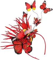 [NOLITOY] Tea Party Fascinator Headband with Butterflies Elegant Hair Accessory for Holiday Parties Costume Events and Special Occasions present for