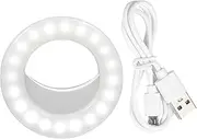 OSALADI Round Makeup Light Portable Live Streaming Fill Light for Video Conferencing Self Streaming Soft Brightness for Makeup Remote Work Lightweight Design
