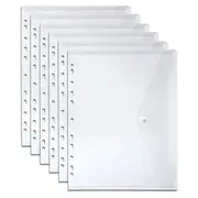 6PK Marbig Right Side Open A4 File Ring Binder Document Wallet Sleeve Pocket CLR