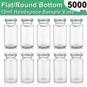 5000PCS 10ml Headspace Vials Clear Glass Bottle 20mm Crimp Top Flat/Round Bottom
