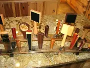 Kentucky whiskey barrel stave 19 beer tap handle two-tiered display stand