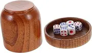 Yardwe 1 Set Dice Shaker Cups with Lid Solid Wood Dices Game Props Stackable Dices Cups for Party Games and Board Accessories User Friendly Design for Engaging Gameplay