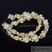 White Howlite Turquoise Carved Turtle Spacer Loose Crafts Beads 14mm x 17mm 16"