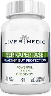 Serrapeptase, Non-GMO, Vegan, Special Enteric Coating | Enzymatic Supplement - Premium Healthy Gut, Digestive Support | 60 Veggie