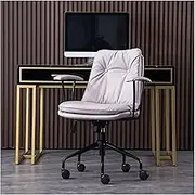 Office Chair Home Office Desk Chair, Ergonomic Adjustable Lumbar Support PC Chair, PU Leather Task Chair with Metal Base and Padded Armrests Game Chair (Color : H)