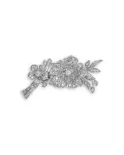 Bloomingdale's Fine Collection Diamond Flower & Vine Brooch in 14K White Gold, 1.00 tcw