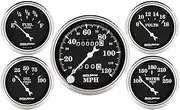 Auto Meter 1708 Old TYME Black Street Rod Kit