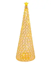 Gerson International Elegant Glam Holiday Gold Lighted Jewel Cone Christmas Tree