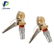 Air Tyre Chuck 2pc Ball Tire Valve Stem Lock On Clip Inflator Steel Fitting AU