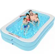 Inflatable Swimming Kiddie Pool for Adults Kids Ages 4-8-12, Size 103" X 69" ...